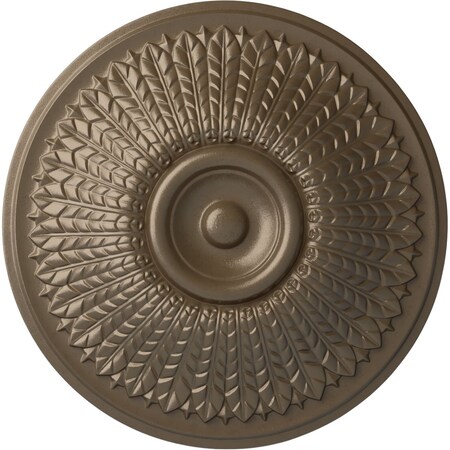Ekena Millwork Modena Ceiling Medallion (Fits Canopies up to 5 1/4"), Hand-Painted Warm Silver, 23 1/2"OD x 3 1/2"P CM23MOWSS